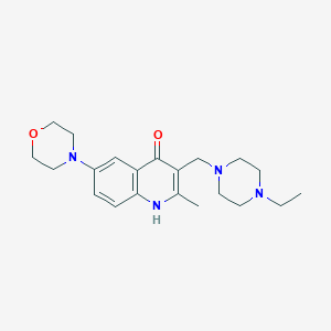 molecular formula C21H30N4O2 B254044 3-[(4-ethylpiperazin-1-yl)methyl]-2-methyl-6-morpholin-4-yl-1H-quinolin-4-one 