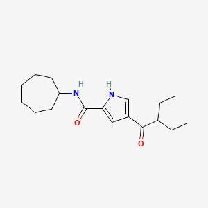 N-cycloheptyl-4-(2-ethylbutanoyl)-1H-pyrrole-2-carboxamide