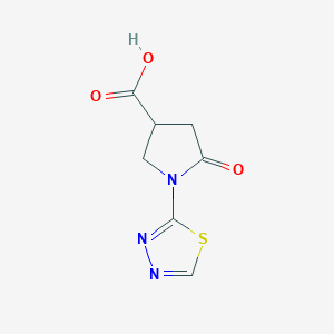 molecular formula C7H7N3O3S B2540453 5-oxo-1-(1,3,4-thiadiazol-2-yl)pyrrolidine-3-carboxylic Acid CAS No. 944643-58-7