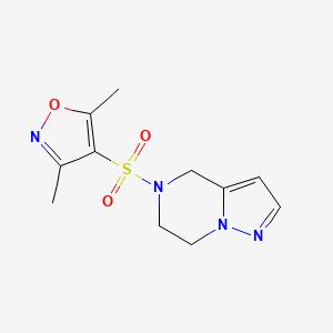 molecular formula C11H14N4O3S B2540457 4-((6,7-dihydropyrazolo[1,5-a]pyrazin-5(4H)-yl)sulfonyl)-3,5-dimethylisoxazole CAS No. 2034593-03-6