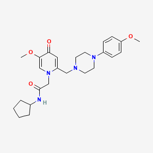 molecular formula C25H34N4O4 B2540463 N-环戊基-2-(5-甲氧基-2-((4-(4-甲氧基苯基)哌嗪-1-基)甲基)-4-氧代吡啶-1(4H)-基)乙酰胺 CAS No. 921463-79-8