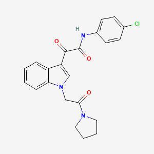 molecular formula C22H20ClN3O3 B2540473 N-(4-chlorophenyl)-2-oxo-2-[1-(2-oxo-2-pyrrolidin-1-ylethyl)indol-3-yl]acetamide CAS No. 872849-38-2
