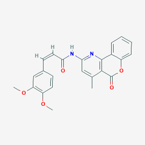 molecular formula C24H20N2O5 B2540476 (Z)-3-(3,4-dimethoxyphenyl)-N-(4-methyl-5-oxo-5H-chromeno[4,3-b]pyridin-2-yl)acrylamide CAS No. 851411-10-4