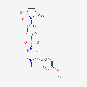 molecular formula C21H27N3O6S2 B254048 N-[2-(dimethylamino)-2-(4-ethoxyphenyl)ethyl]-4-(1,1-dioxido-3-oxo-2-isothiazolidinyl)benzenesulfonamide 