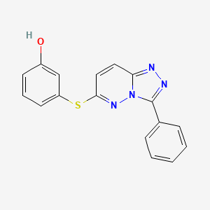 molecular formula C17H12N4OS B2540492 3-[(3-苯基-[1,2,4]三唑并[4,3-b]哒嗪-6-基)硫代]苯酚 CAS No. 2470437-79-5