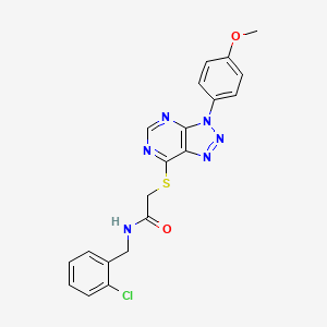 molecular formula C20H17ClN6O2S B2540495 N-(2-氯苄基)-2-((3-(4-甲氧基苯基)-3H-[1,2,3]三唑并[4,5-d]嘧啶-7-基)硫代)乙酰胺 CAS No. 863500-65-6