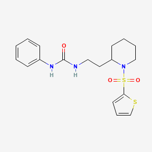 1-Phenyl-3-(2-(1-(thiophen-2-ylsulfonyl)piperidin-2-yl)ethyl)urea