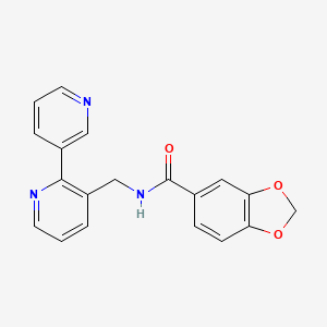 molecular formula C19H15N3O3 B2540507 N-([2,3'-bipyridin]-3-ylmethyl)benzo[d][1,3]dioxole-5-carboxamide CAS No. 1904376-14-2