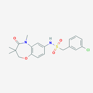 molecular formula C19H21ClN2O4S B2540521 1-(3-chlorophenyl)-N-(3,3,5-trimethyl-4-oxo-2,3,4,5-tetrahydrobenzo[b][1,4]oxazepin-7-yl)methanesulfonamide CAS No. 922023-53-8