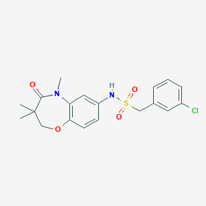 molecular formula C19H21ClN2O4S B2540521 1-(3-氯苯基)-N-(3,3,5-三甲基-4-氧代-2,3,4,5-四氢苯并[b][1,4]恶杂环庚-7-基)甲磺酰胺 CAS No. 922023-53-8