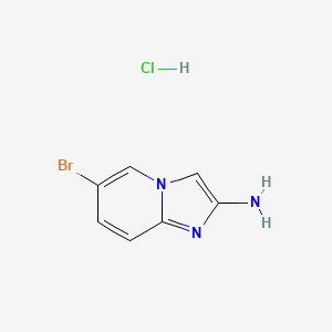 molecular formula C7H7BrClN3 B2540522 6-Bromoimidazo[1,2-a]pyridin-2-amine hydrochloride CAS No. 1392102-12-3; 947248-52-4