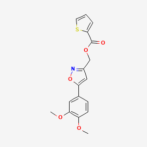 molecular formula C17H15NO5S B2540537 (5-(3,4-Dimethoxyphenyl)isoxazol-3-yl)methyl thiophene-2-carboxylate CAS No. 953178-29-5