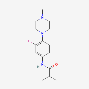 molecular formula C15H22FN3O B2540544 N-[3-fluoro-4-(4-methylpiperazino)phenyl]-2-methylpropanamide CAS No. 866131-38-6