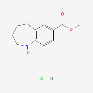 molecular formula C12H16ClNO2 B2540567 Methyl 2,3,4,5-tetrahydro-1H-benzo[b]azepine-7-carboxylate hydrochloride CAS No. 2126163-44-6