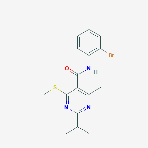 N-(2-bromo-4-methylphenyl)-4-methyl-6-(methylsulfanyl)-2-(propan-2-yl)pyrimidine-5-carboxamide