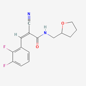 (Z)-2-cyano-3-(2,3-difluorophenyl)-N-(oxolan-2-ylmethyl)prop-2-enamide