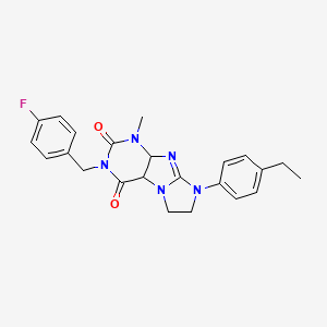 molecular formula C23H22FN5O2 B2540605 8-(4-ethylphenyl)-3-[(4-fluorophenyl)methyl]-1-methyl-1H,2H,3H,4H,6H,7H,8H-imidazo[1,2-g]purine-2,4-dione CAS No. 872840-48-7