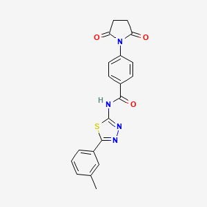 molecular formula C20H16N4O3S B2540606 4-(2,5-dioxopyrrolidin-1-yl)-N-[5-(3-methylphenyl)-1,3,4-thiadiazol-2-yl]benzamide CAS No. 392241-50-8