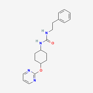 molecular formula C19H24N4O2 B2540607 1-Phenethyl-3-((1r,4r)-4-(pyrimidin-2-yloxy)cyclohexyl)urea CAS No. 2034501-31-8