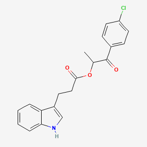 molecular formula C20H18ClNO3 B2540613 1-(4-chlorophenyl)-1-oxopropan-2-yl 3-(1H-indol-3-yl)propanoate CAS No. 799266-14-1