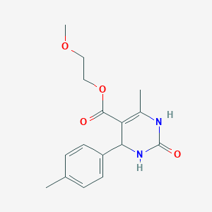 molecular formula C16H20N2O4 B2540615 2-甲氧基乙基 6-甲基-2-氧代-4-(对甲苯基)-1,2,3,4-四氢嘧啶-5-羧酸酯 CAS No. 312718-91-5