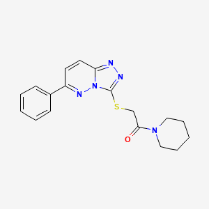 molecular formula C18H19N5OS B2540619 2-[(6-Phenyl-[1,2,4]triazolo[4,3-b]pyridazin-3-yl)sulfanyl]-1-piperidin-1-ylethanone CAS No. 894036-14-7
