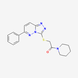 molecular formula C18H19N5OS B2540619 2-({6-phenyl-[1,2,4]triazolo[4,3-b]pyridazin-3-yl}sulfanyl)-1-(piperidin-1-yl)ethan-1-one CAS No. 894036-14-7