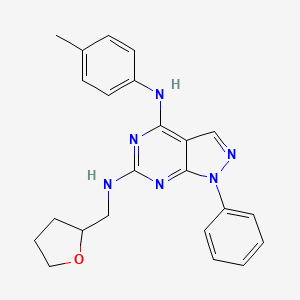 molecular formula C23H24N6O B2540622 N~4~-(4-methylphenyl)-1-phenyl-N~6~-(tetrahydrofuran-2-ylmethyl)-1H-pyrazolo[3,4-d]pyrimidine-4,6-diamine CAS No. 946265-19-6