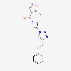 molecular formula C17H17N5O3 B2540625 (5-methylisoxazol-4-yl)(3-(4-(phenoxymethyl)-1H-1,2,3-triazol-1-yl)azetidin-1-yl)methanone CAS No. 2034249-34-6