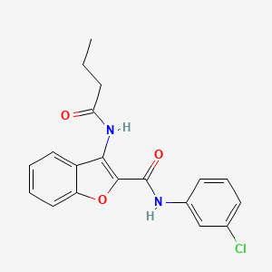 molecular formula C19H17ClN2O3 B2540630 3-丁酰胺基-N-(3-氯苯基)苯并呋喃-2-甲酰胺 CAS No. 888463-34-1