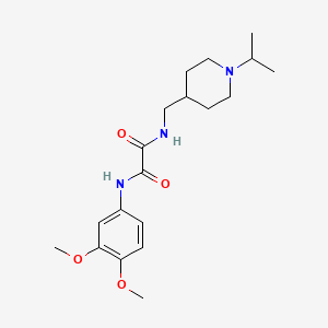 molecular formula C19H29N3O4 B2540636 N1-(3,4-dimethoxyphenyl)-N2-((1-isopropylpiperidin-4-yl)methyl)oxalamide CAS No. 946382-82-7