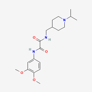 molecular formula C19H29N3O4 B2540636 N1-(3,4-ジメトキシフェニル)-N2-((1-イソプロピルピペリジン-4-イル)メチル)オキサラミド CAS No. 946382-82-7