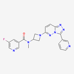 molecular formula C20H17FN8O B2540639 5-Fluoro-N-methyl-N-[1-(3-pyridin-3-yl-[1,2,4]triazolo[4,3-b]pyridazin-6-yl)azetidin-3-yl]pyridine-3-carboxamide CAS No. 2379951-19-4
