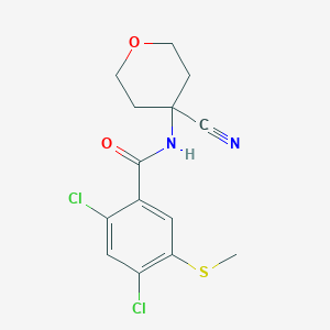 2,4-dichloro-N-(4-cyanooxan-4-yl)-5-(methylsulfanyl)benzamide