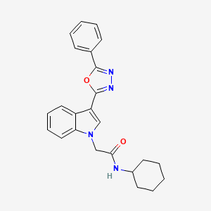 N-cyclohexyl-2-(3-(5-phenyl-1,3,4-oxadiazol-2-yl)-1H-indol-1-yl)acetamide