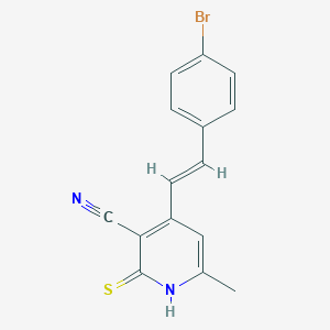 molecular formula C15H11BrN2S B254066 (E)-4-(4-bromostyryl)-6-methyl-2-thioxo-1,2-dihydropyridine-3-carbonitrile 
