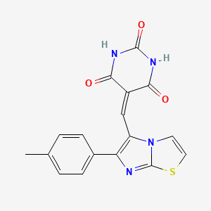 5-{[6-(4-methylphenyl)imidazo[2,1-b][1,3]thiazol-5-yl]methylene}-2,4,6(1H,3H,5H)-pyrimidinetrione