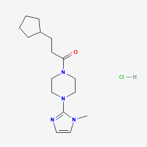 3-cyclopentyl-1-(4-(1-methyl-1H-imidazol-2-yl)piperazin-1-yl)propan-1-one hydrochloride