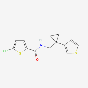 molecular formula C13H12ClNOS2 B2540667 5-chloro-N-{[1-(thiophen-3-yl)cyclopropyl]methyl}thiophene-2-carboxamide CAS No. 2415490-18-3