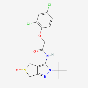 molecular formula C17H19Cl2N3O3S B2540681 N-(2-(tert-butyl)-5-oxido-4,6-dihydro-2H-thieno[3,4-c]pyrazol-3-yl)-2-(2,4-dichlorophenoxy)acetamide CAS No. 1020246-09-6
