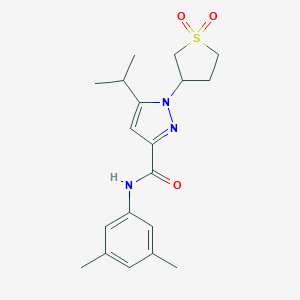 molecular formula C19H25N3O3S B254069 N-(3,5-dimethylphenyl)-1-(1,1-dioxidotetrahydro-3-thienyl)-5-isopropyl-1H-pyrazole-3-carboxamide 
