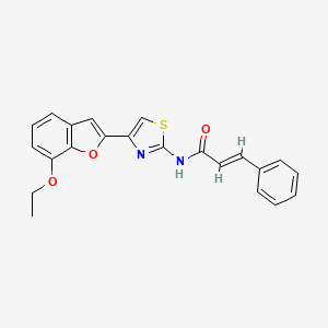 molecular formula C22H18N2O3S B2540694 N-(4-(7-ethoxybenzofuran-2-yl)thiazol-2-yl)cinnamamide CAS No. 941881-19-2