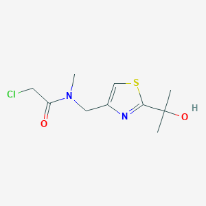 molecular formula C10H15ClN2O2S B2540701 2-Chloro-N-[[2-(2-hydroxypropan-2-yl)-1,3-thiazol-4-yl]methyl]-N-methylacetamide CAS No. 2411279-94-0