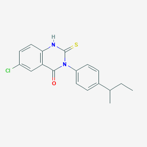 molecular formula C18H17ClN2OS B2540704 3-[4-(Butan-2-yl)phenyl]-6-chloro-2-sulfanyl-3,4-dihydroquinazolin-4-one CAS No. 733030-61-0