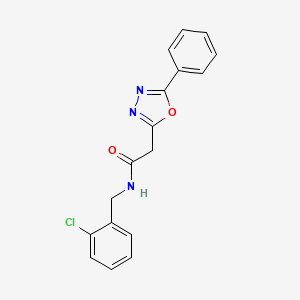 molecular formula C17H14ClN3O2 B2540731 N-(2-氯苄基)-2-(5-苯基-1,3,4-恶二唑-2-基)乙酰胺 CAS No. 1286722-07-3