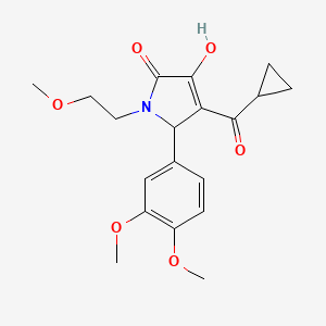 molecular formula C19H23NO6 B2540732 4-(cyclopropanecarbonyl)-5-(3,4-dimethoxyphenyl)-3-hydroxy-1-(2-methoxyethyl)-1H-pyrrol-2(5H)-one CAS No. 1017657-67-8