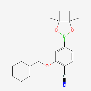 2-(Cyclohexylmethoxy)-4-(tetramethyl-1,3,2-dioxaborolan-2-yl)benzonitrile