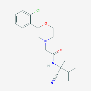 molecular formula C18H24ClN3O2 B2540736 2-[2-(2-chlorophenyl)morpholin-4-yl]-N-(1-cyano-1,2-dimethylpropyl)acetamide CAS No. 1311657-22-3