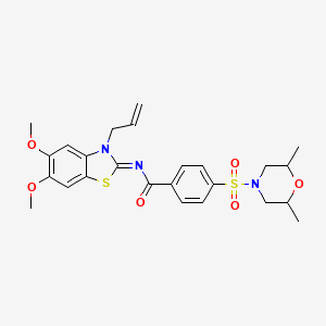(Z)-N-(3-allyl-5,6-dimethoxybenzo[d]thiazol-2(3H)-ylidene)-4-((2,6-dimethylmorpholino)sulfonyl)benzamide