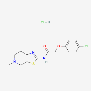 molecular formula C15H17Cl2N3O2S B2540749 2-(4-chlorophenoxy)-N-(5-methyl-4,5,6,7-tetrahydrothiazolo[5,4-c]pyridin-2-yl)acetamide hydrochloride CAS No. 1189700-63-7